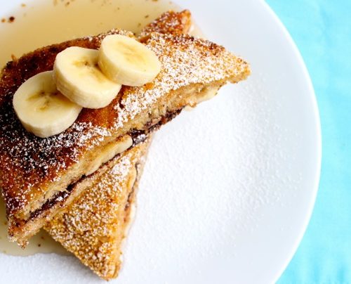 Nutella-and-peanut butter French toast