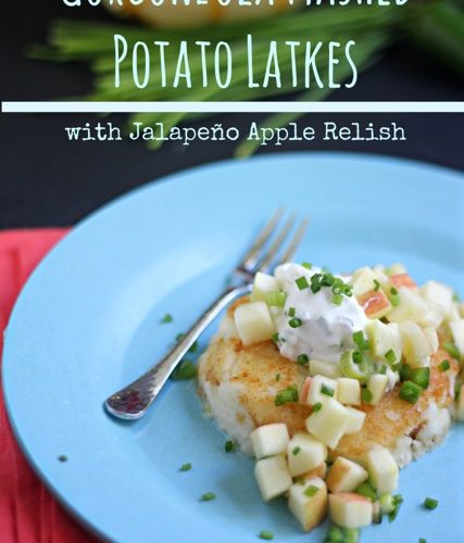 Gorgonzola Mashed Potato Latkes with Jalapeño Apple Relish