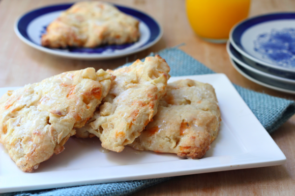 Apple and Cheddar Scones with Honey Glaze