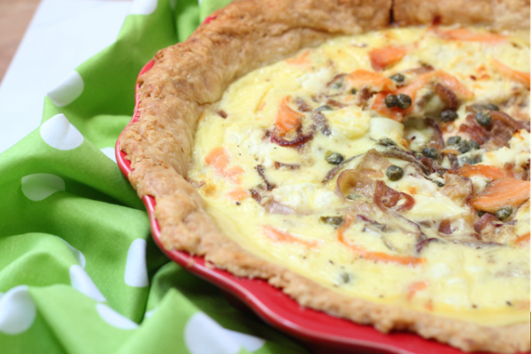 Smoked Salmon and Goat Cheese Quiche