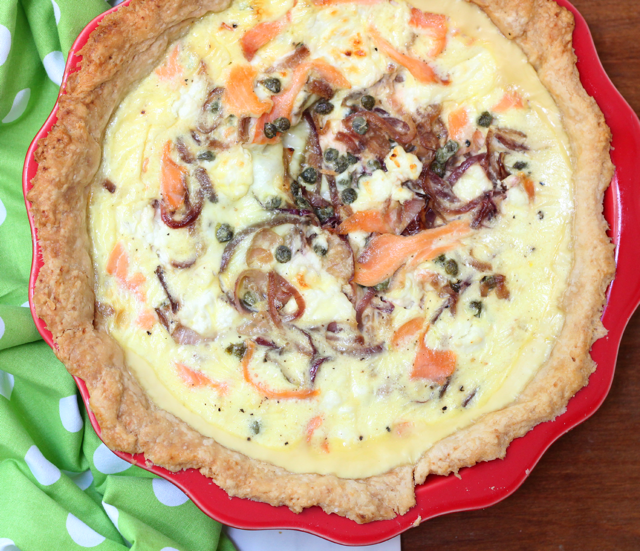 Smoked Salmon and Goat Cheese Quiche 