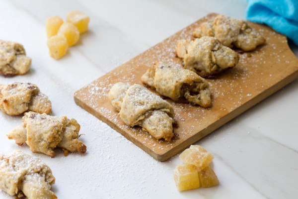 Candied Ginger, Almond and Cardamom Rugelach