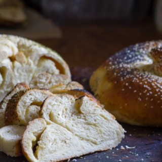 Cheesy Garlic Bread Stuffed Challah