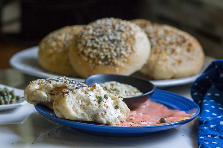 Lox and Schmear Stuffed Everything Bagels