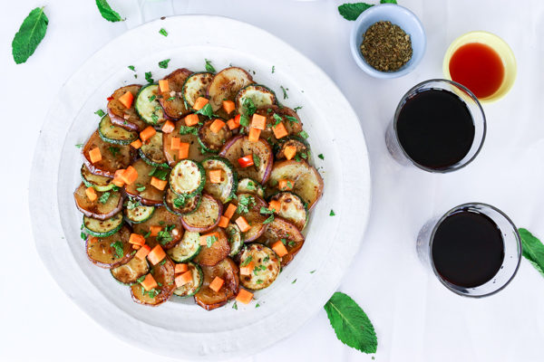 Marinated Eggplant and Zucchini with Persimmon