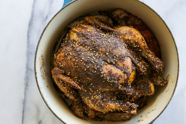 Zaatar Roasted Chicken Over Sumac Potatoes recipe