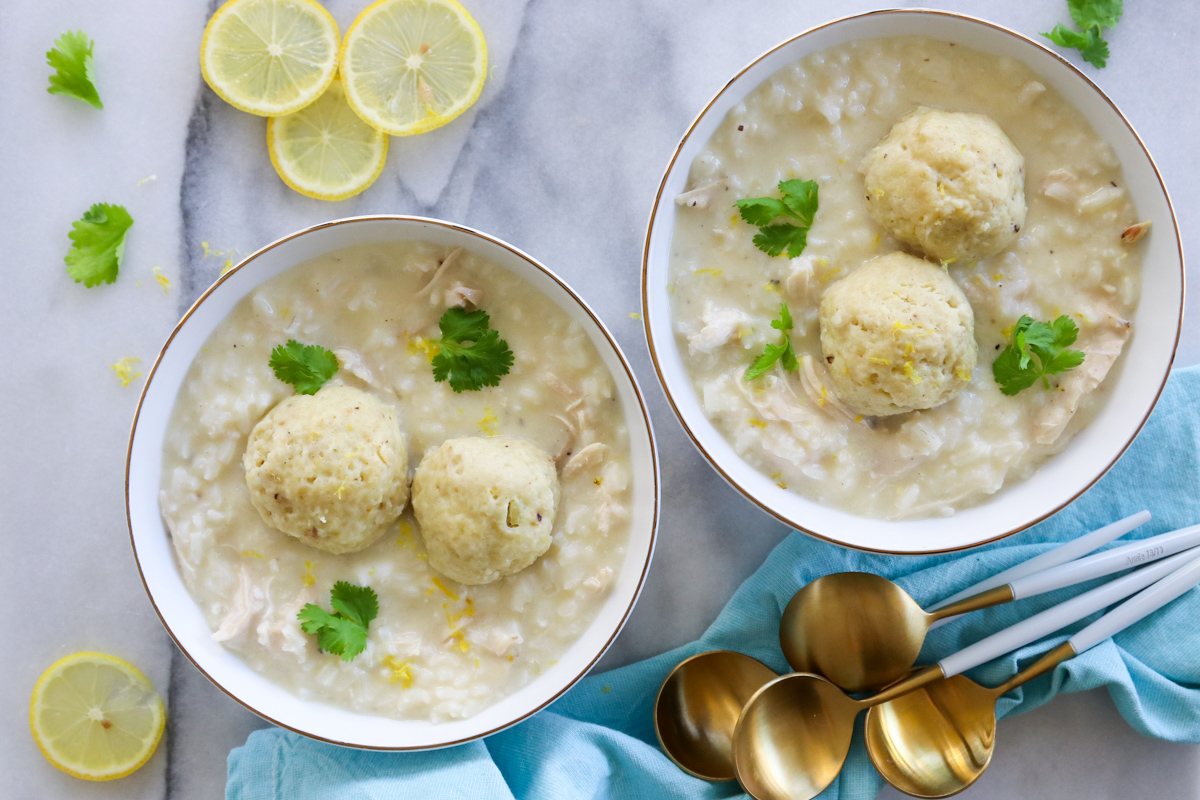 Chicken Lemon Rice Matzo Ball Soup