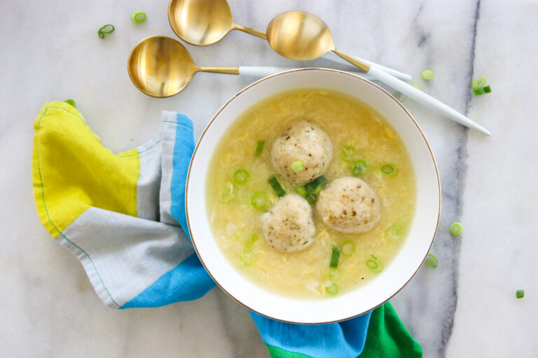 Egg Drop Matzo Ball Soup recipe