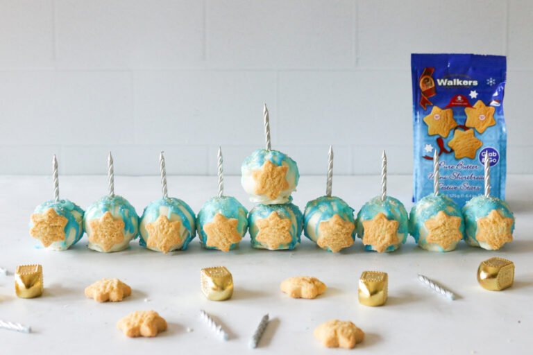 Shortbread Cake Ball Menorah recipe