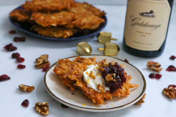 Cranberry Compote and Goat Cheese Latkes