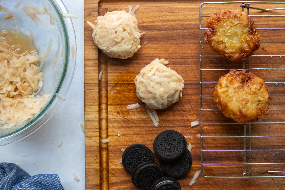 Latke Fried Oreos