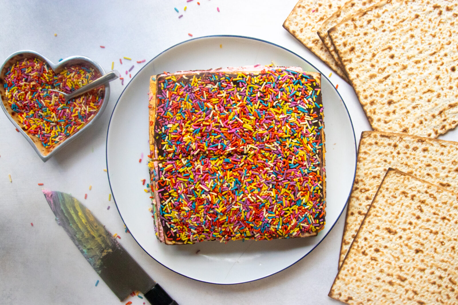 Rainbow Matzah Cake With Chocolate Ganache 40