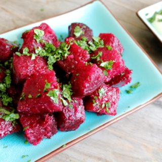 Roasted Beet Fries and Goat Cheese Sauce