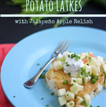 Gorgonzola Mashed Potato Latkes with Jalapeño Apple Relish