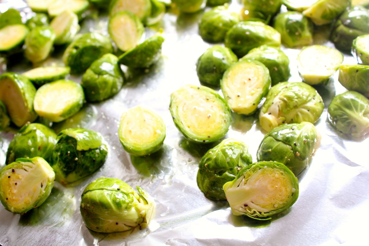 roasted Brussels sprouts with gribenes