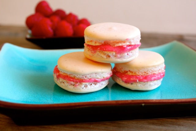 raspberry macarons for Passover