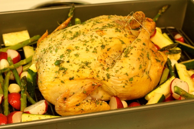 Roasted Shabbat Chicken with Spring Vegetables