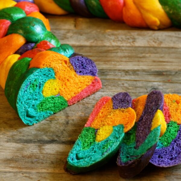 Rainbow Challah Bread