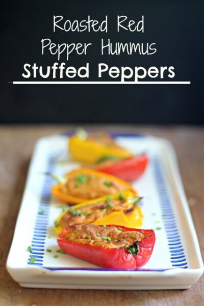 Red Pepper Hummus Stuffed Peppers