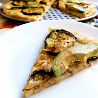Avocado and Eggplant Pizza
