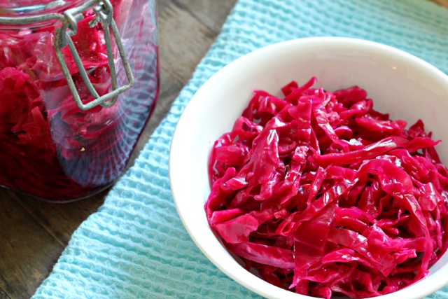 homemade red sauerkraut