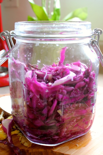 homemade red sauerkraut